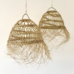 Suspensions marocaines en paille ajourée, luminaire bohème artisanal