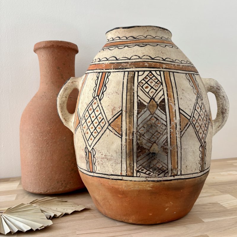 poterie du rif en terre cuite – jarre berbère artisanale marocaine à anses