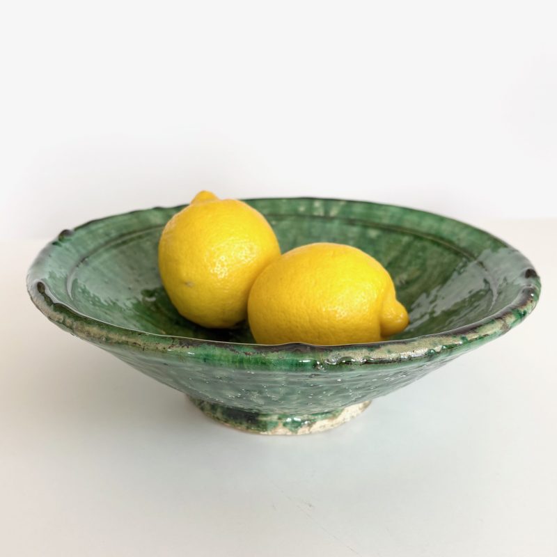 saladier en terre cuite Émaillée vert – 25 cm de diamètre