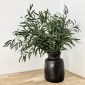 Bouquet végétal naturel en eucalyptus Nicoly dans une poterie artisanale