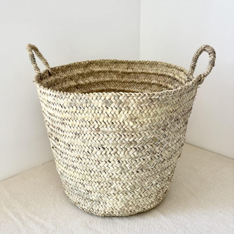 Panier marocain en fibres naturelles tressé à la main